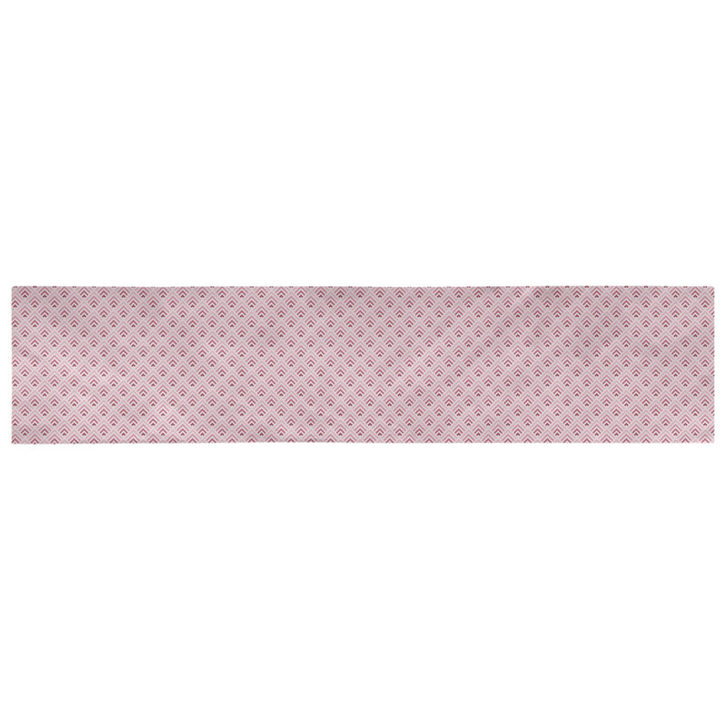 Chemin de table géométrique Avicia, 73,5 po x 17,5 po, Polyester, Rose