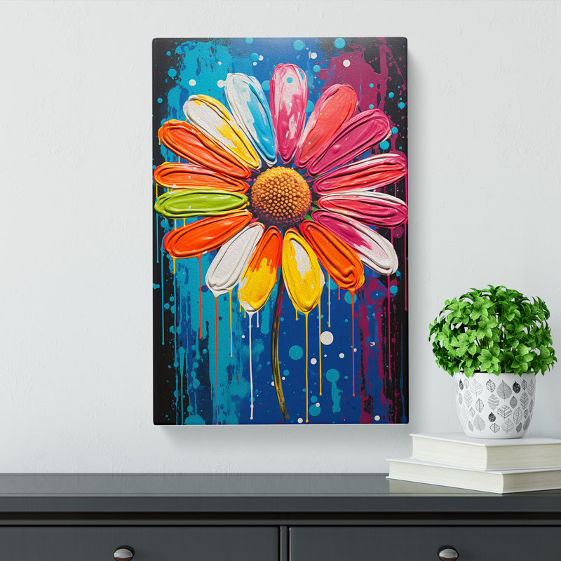 Daisy Pop No.2 - Print on Canvas, 60cm H x 40cm W x 3cm D