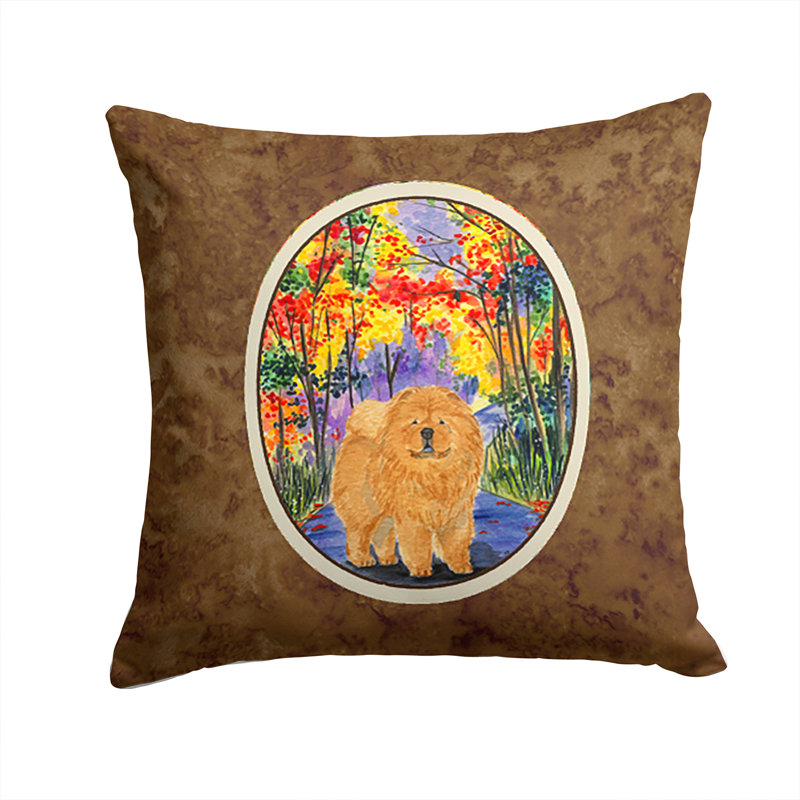 Coussin intérieur/extérieur brun carré chow chow