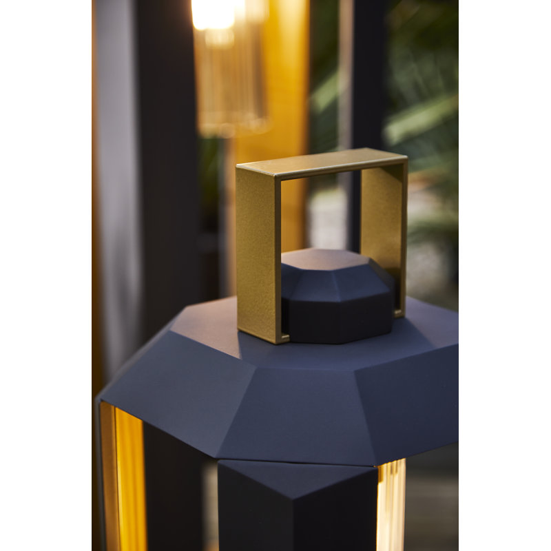 Cube Outdoor Battery Lamp, 28.3" H x 9.6" W x 9.6" D, Dark Bronze