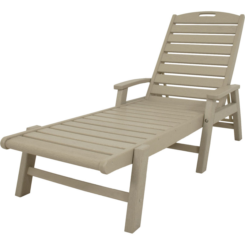 TREX Outdoors Yacht Club Chaise with Arms - Stackable, Sand Castle