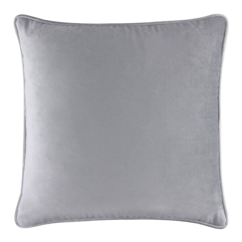 Coussin Sparkles Home Bordure argentée en strass | Velours | 16 x 16 po, Velvet argent