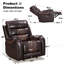 Fauteuil inclinable manuel berçant en cuir de polyuréthane de 35,8 po Ambridge Crovetti-965219540
