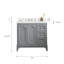 Grand meuble-lavabo de comptoir en marbre 36 po avec robinet Carrara-286392136-292632687