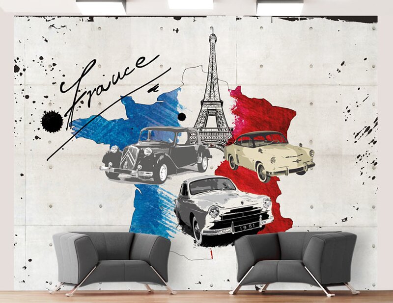 Tapete Bewunderer von Autos (Frankreich) 3 m x 400 cm