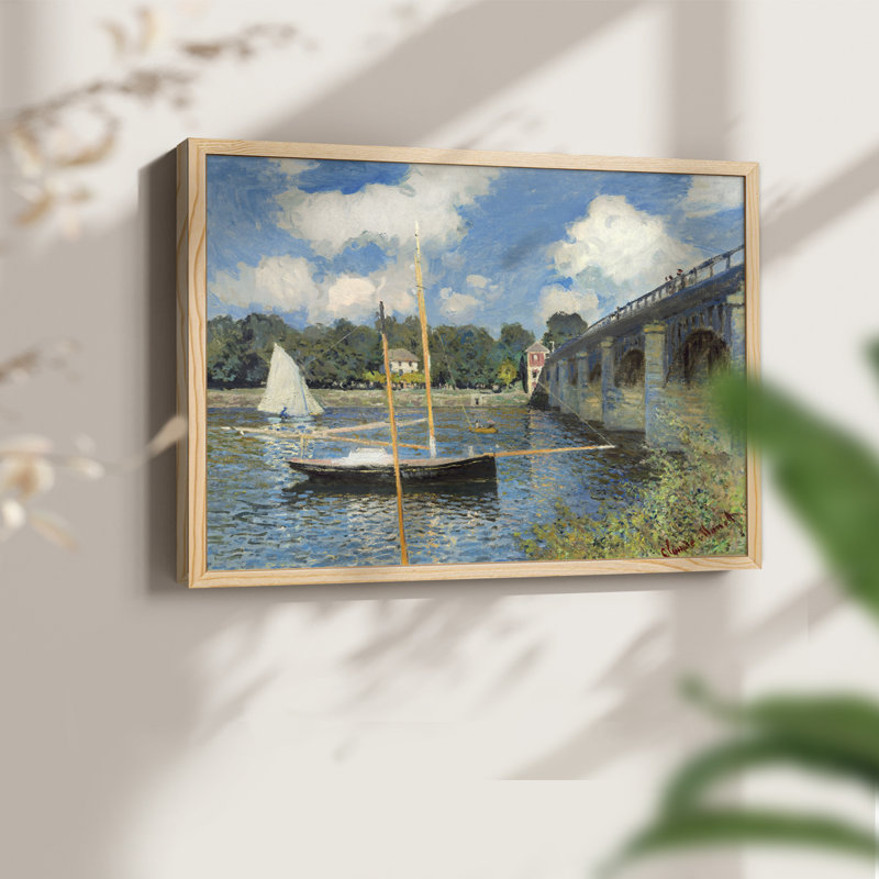 Le pont à Argenteuil - reproduction encadrée - réarmable, H 8 po x l 10 po, Naturel