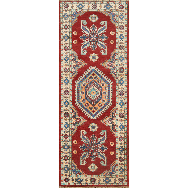 Tapis de couloir unique en laine noué à la main 1 pi 11 po x 5 pi 11 po New Age