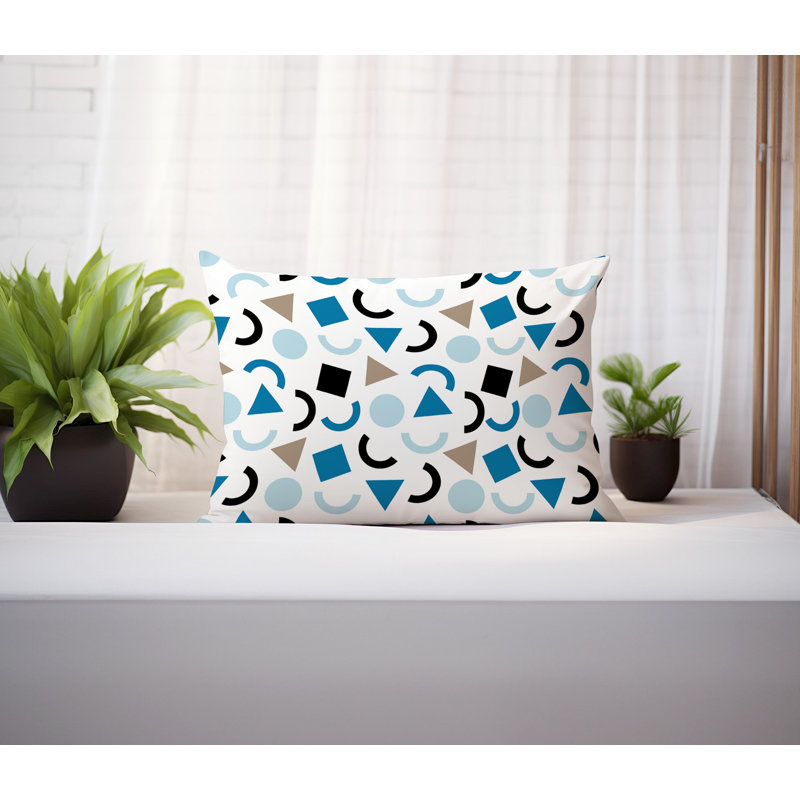 Coussin lombaire réversible intérieur / extérieur Fazzal, Rectangle H 18 po x l 25 po, Turquoise