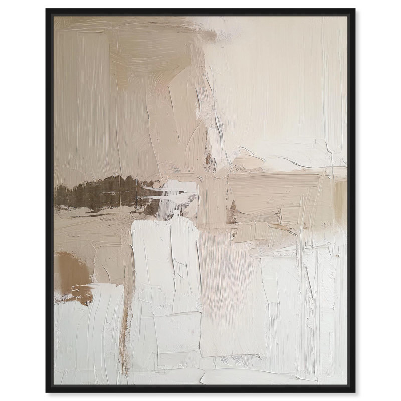 «Subtle Earth Tones I Neutral Boho» par Art Remedy, H 21 po x l 17 po, Cadre flottant noir