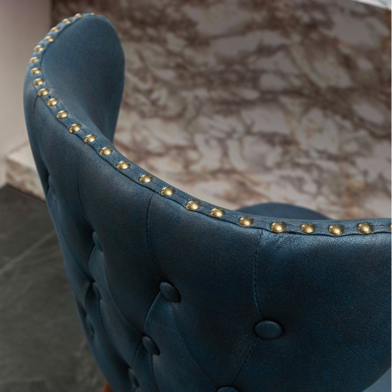 Ensemble de 2 tabourets de comptoir Mid-Century, Bleu