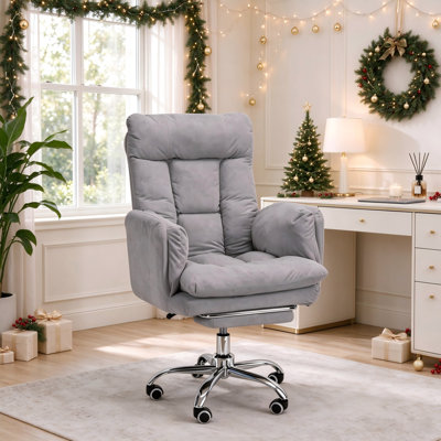 Wide Pet‑Friendly Reclining Swivel Office Chair