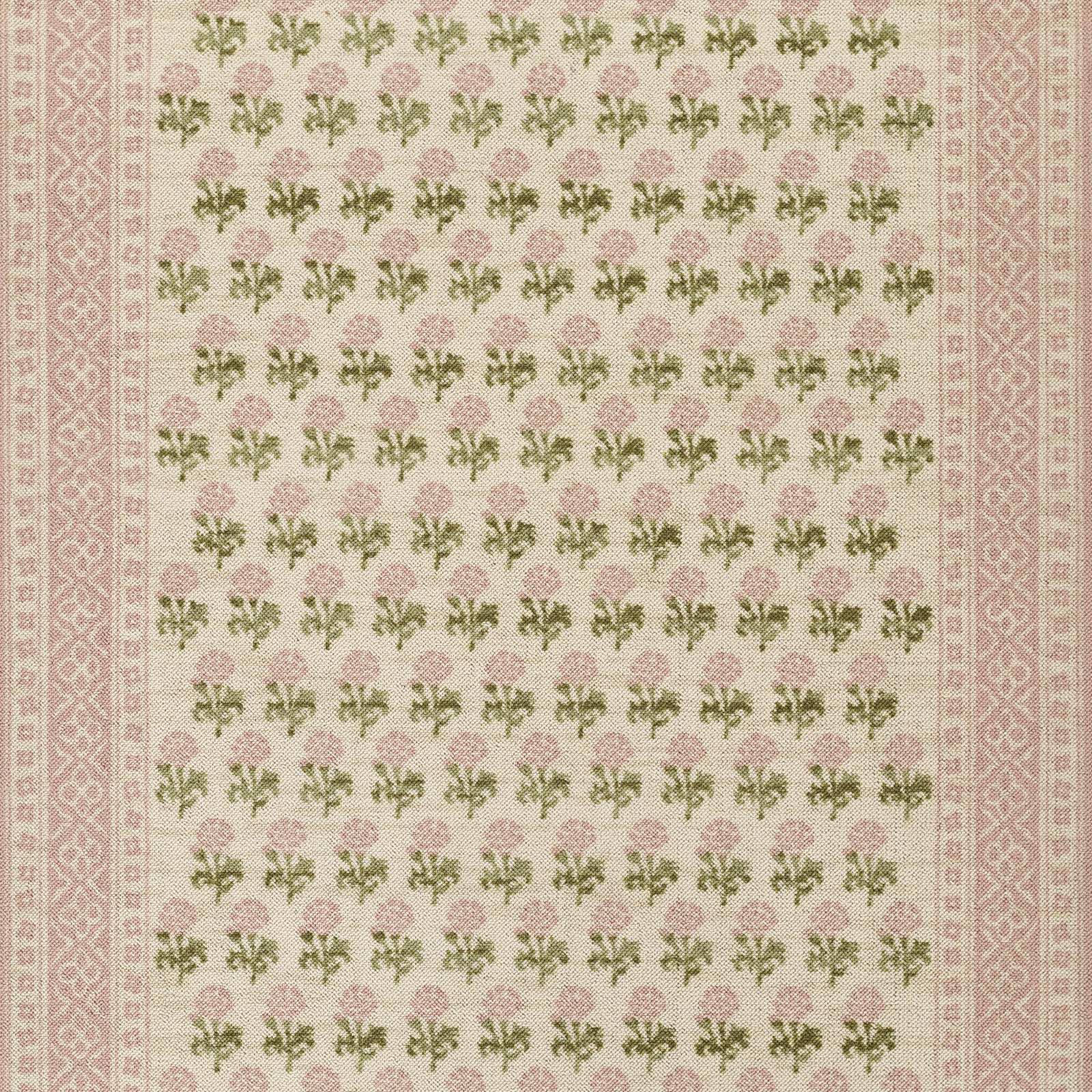 Anders Pink Floral Wool Rug, Runner 2'3" x 7'6"