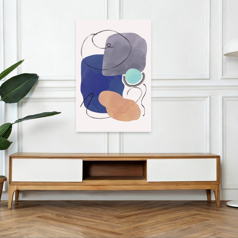 Abstract Fluid Shapes Abstract Modern Wall Art Print, 48" H x 32" W