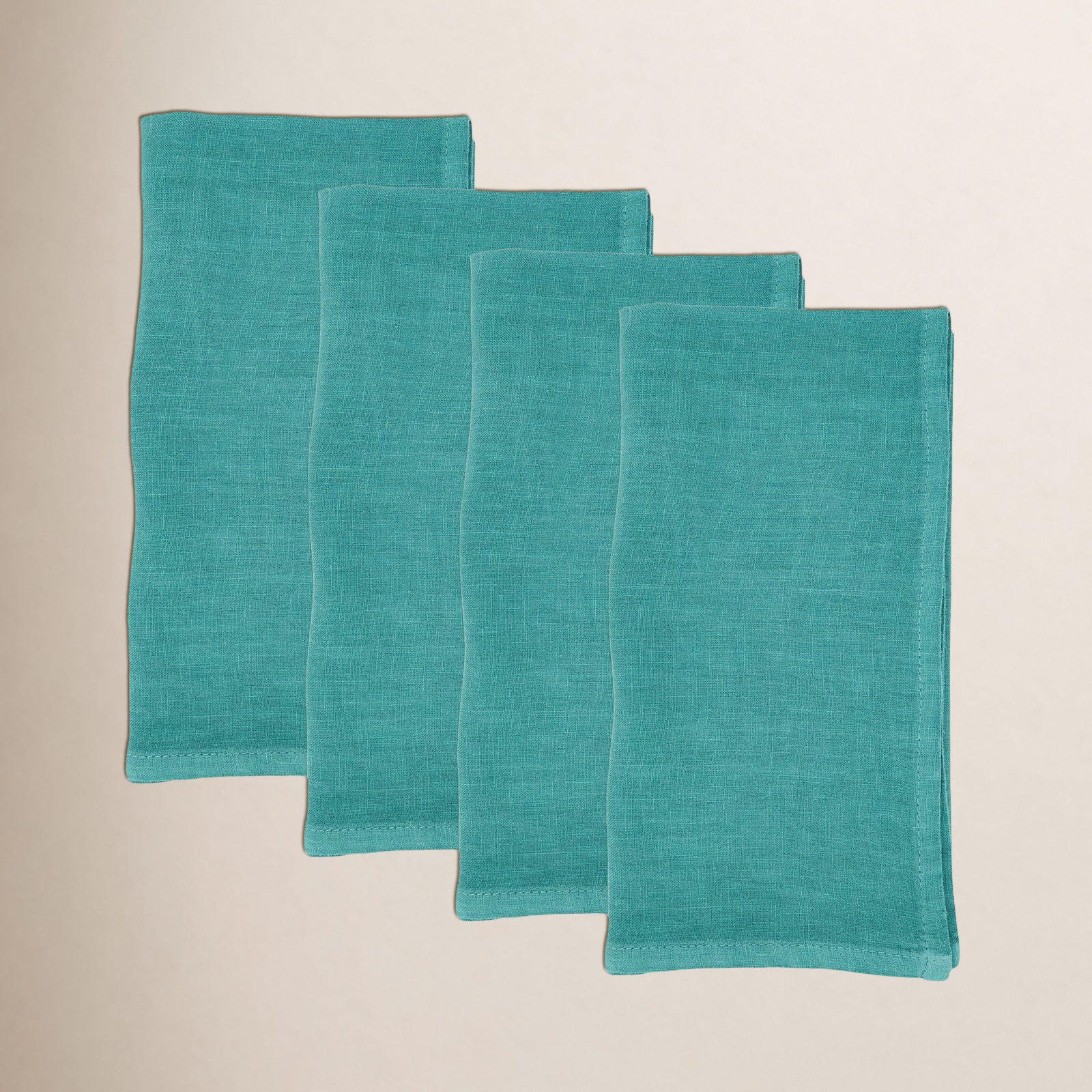 Caliban Reversible Linen Napkin, Sea Green