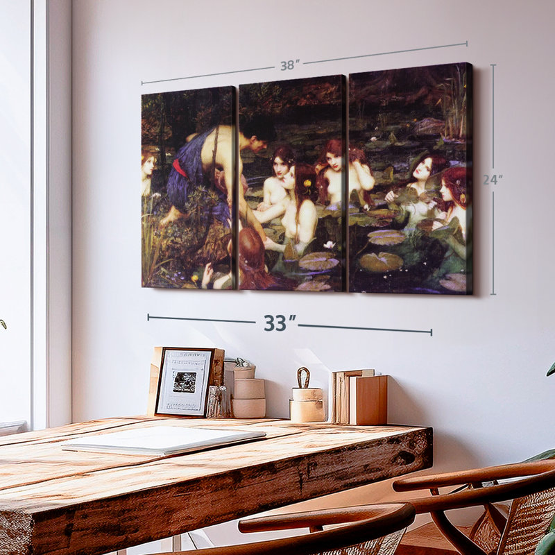 "Hylas et les nymphes" sur toile, H 24 po x l 38 po