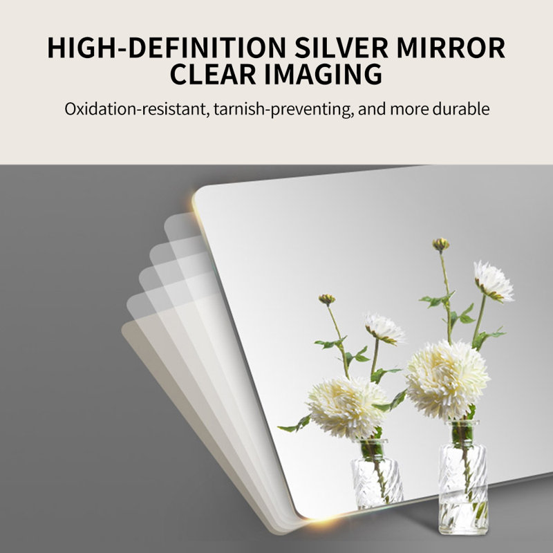 65" x 20" Frameless Full Length Mirror, Explosion-Proof HD Clear Glass, Wall Mounted & Adhesive Vanity Mirror, 65" x 20"
