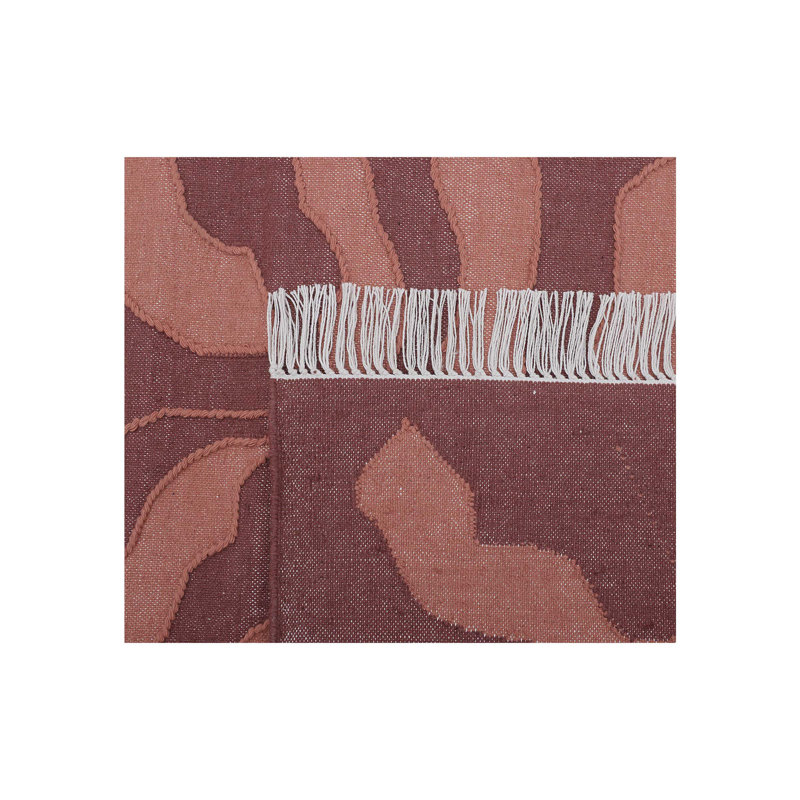 Floral Area Rug in Red, Rectangle 6' x 9'