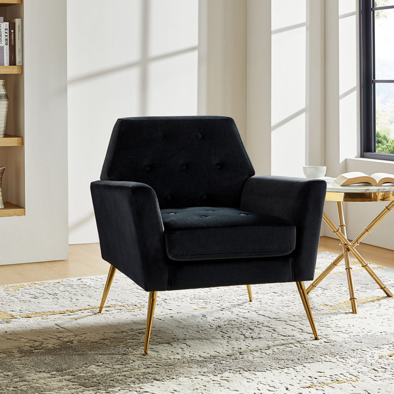Chaise d'appoint Thaddeus, Velours noir
