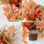 Panier de fleurs murales artificielles murales, arrangement floral en osier tissé à la main-266396761