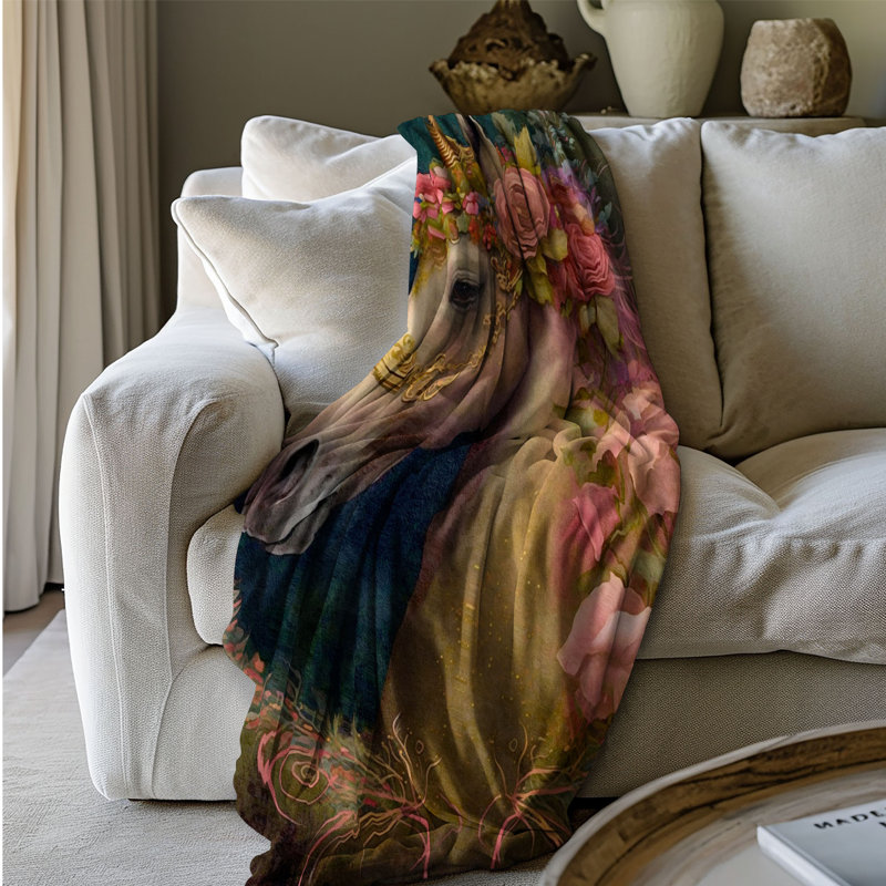 Couverture florale 1 pièce Sherpa Majesty, Grand lit
