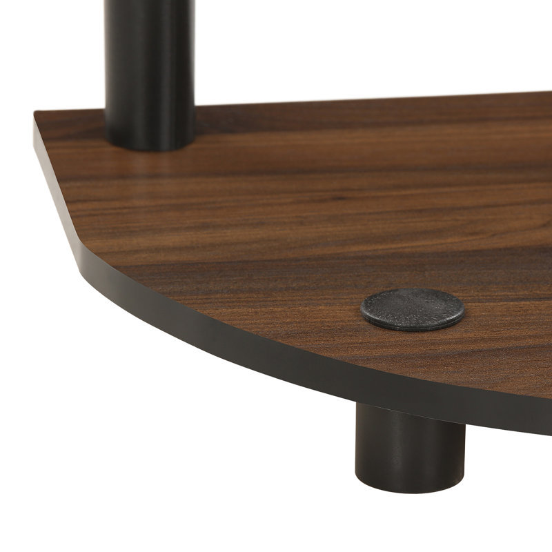 Corner Bookcase, Columbia Walnut/Black