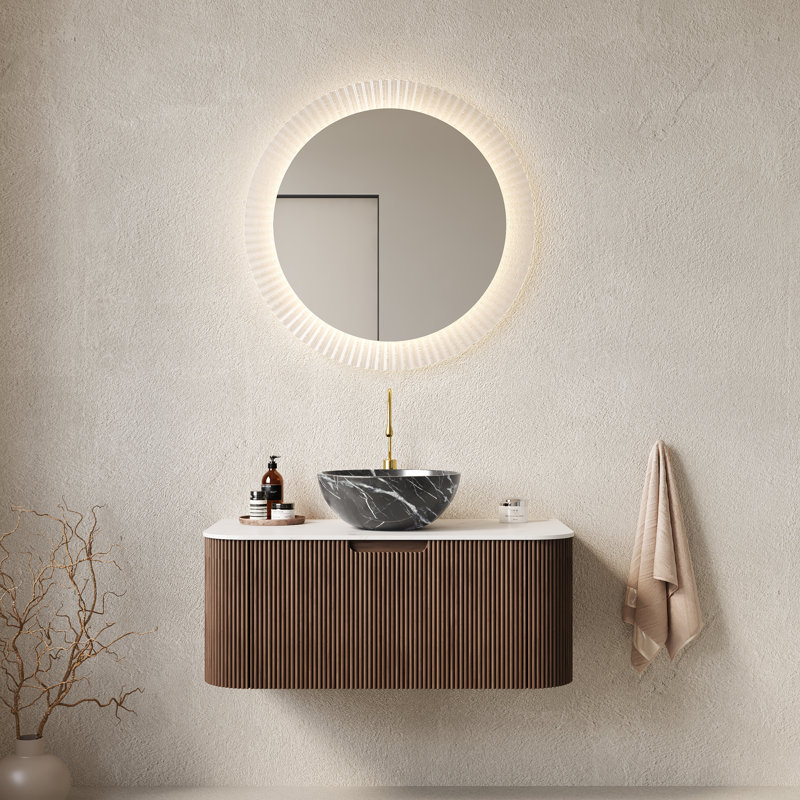 Élégant meuble-lavabo mural avec lavabo en céramique durable pour les maisons modernes