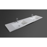 83.5'' Reinforced Acrylic Double Bathroom Vanity Top with Sink