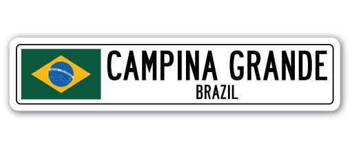 Panneau de signalisation en aluminium Bonham Campina Grande, Brésil, H 7 po x l 30 po x P 1 po