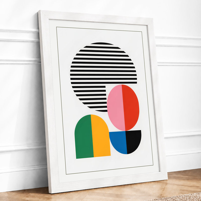 Playful Geometry Geometric - Framed Print, A3 - 42.0 x 29.7 cm, White