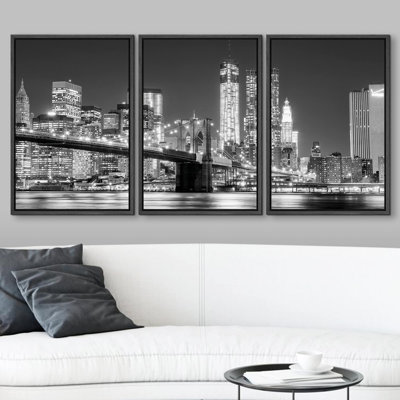 Architecture Building Manhattan Skyline and Brooklyn Bridge Art Home Art