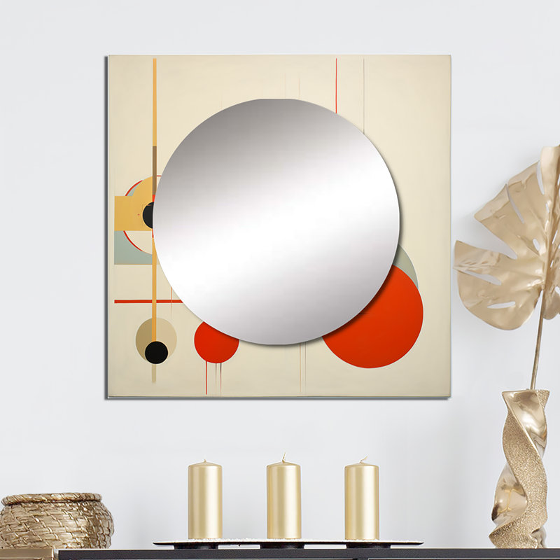 Deshorie - Miroir carré moderne Mid-Century pour salle de bain, 23 po x 23 po