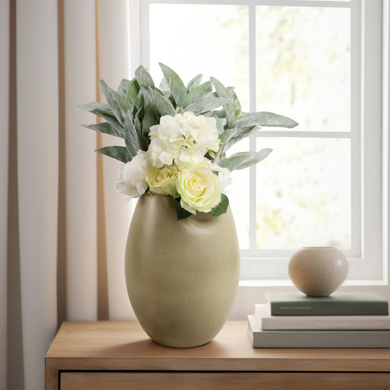 Vase en faïence fabriqué à la main, décor moderne minimaliste en céramique, accent de poterie élégant pour la maison, 12"