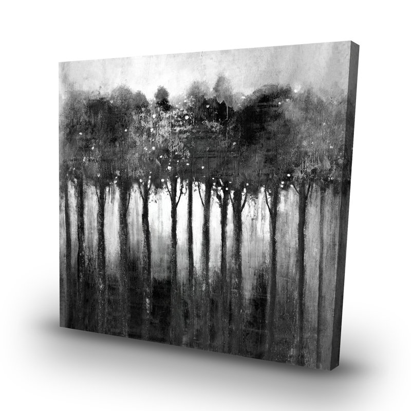 Monochrome trees - 32"x32" art on canvas