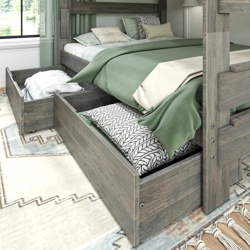Kulik Kids Queen Over Queen Bunk Bed, Driftwood