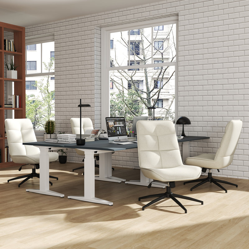 Luxury Armless Swivel Desk Chair - Adjustable Height