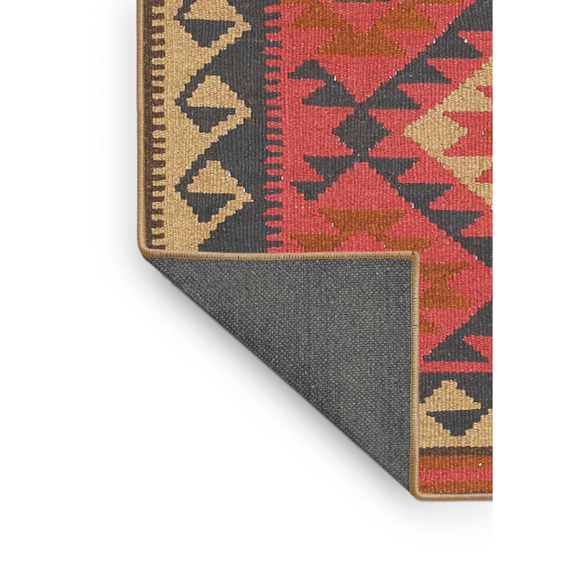 Tapis noir / orange / beige Chatwin, Rectangle 8 pi x 12 pi