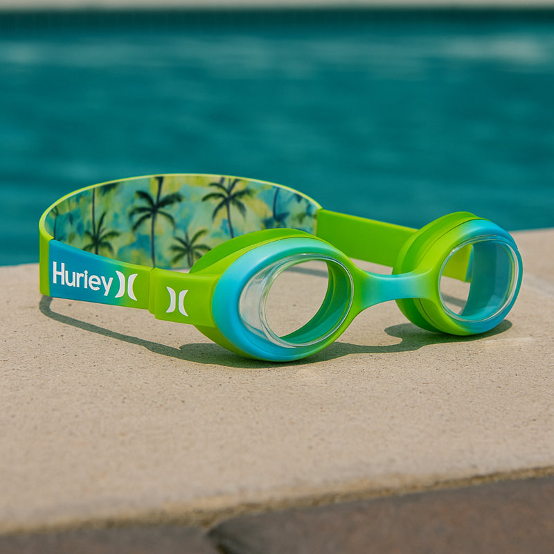 Lunettes de natation à motif camouflage vert Hurley Kids