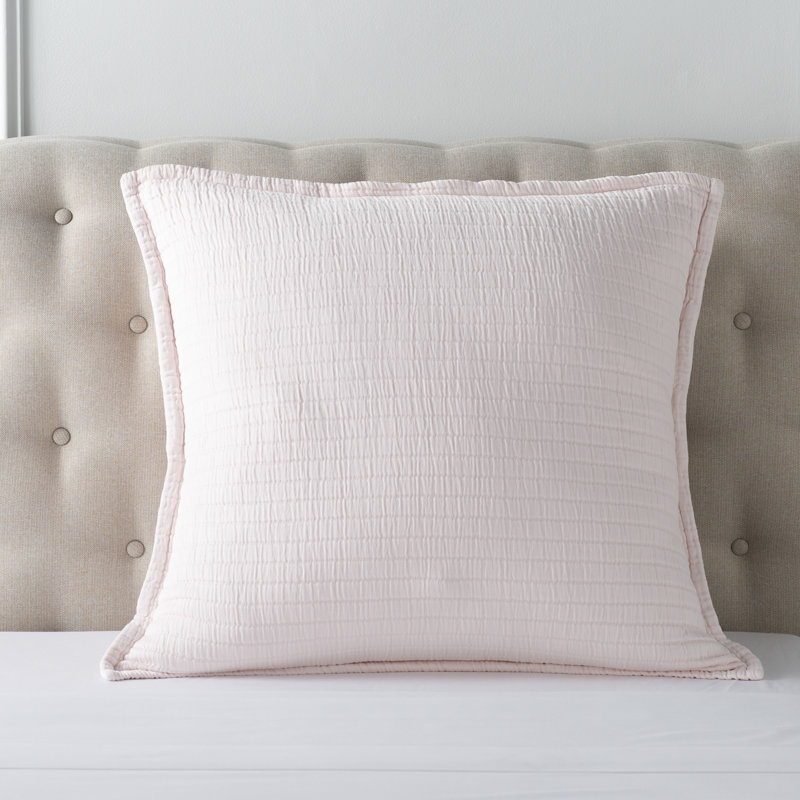 Boyfriend Matelasse Sham, Euro, Slipper Pink