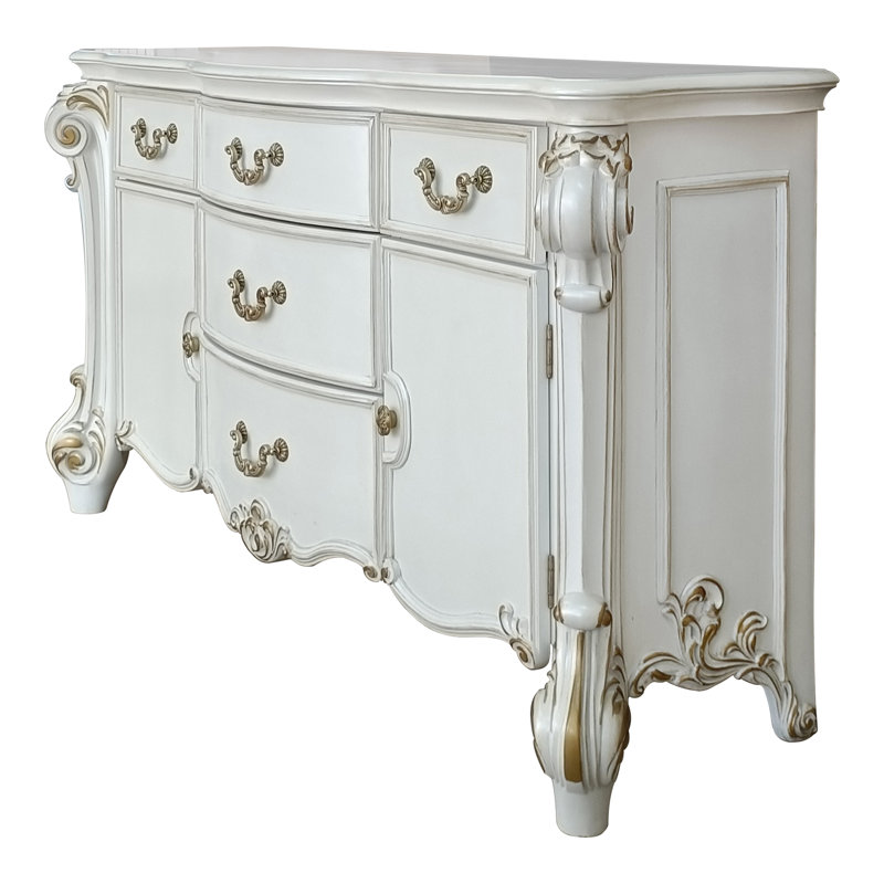 Commode 5 tiroirs Hemminger, Perle antique