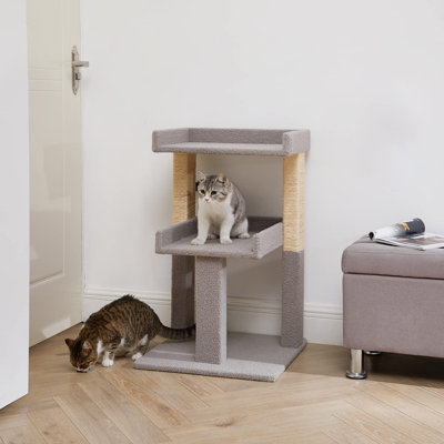 Tott and Eling 2-Tier Cat Tree Tower; Cat Condo with Perch; Sturdy Cat Towers for Large Indoor Cats