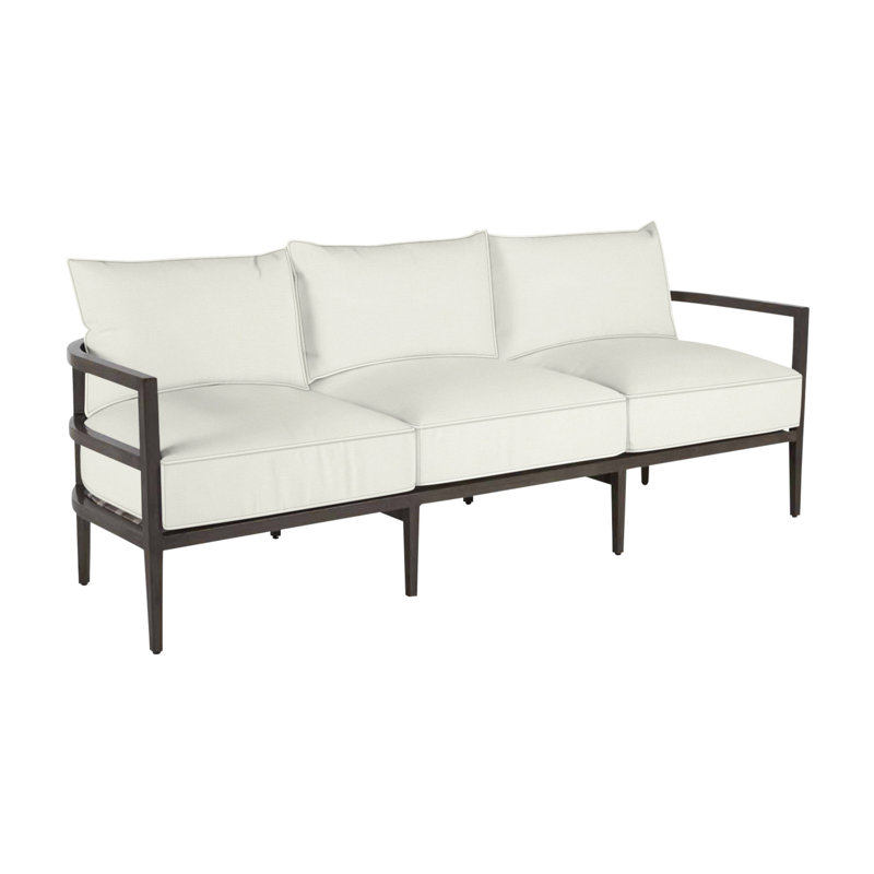 Santa Barbara Aluminum Sofa - Slate Gray, Welt, Natural White, Standard Plus