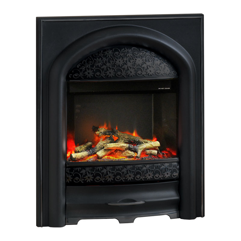 Elsa Belfry Heating 49.5cm W Electric Fireplace Insert, Black/Black