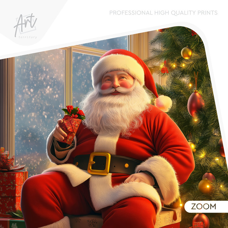 Décalcomanie de Noël, père Noël autocollant non-mural, H 28 po x l 48 po