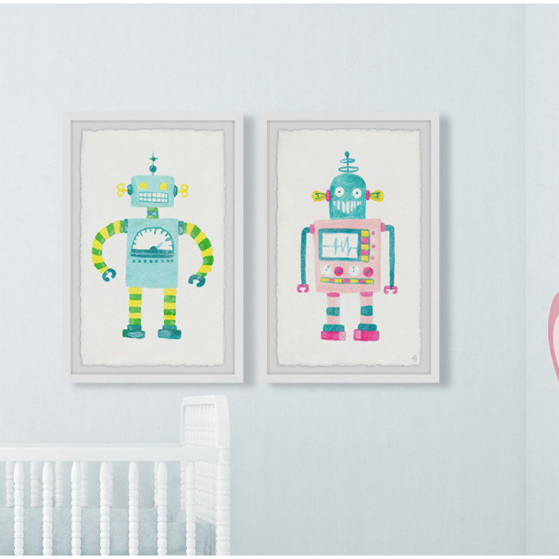 Geoffrey «Robot», ensemble de 2 pièces, reproduction encadrée, H 36 po x l 24 po x P 1,5 po