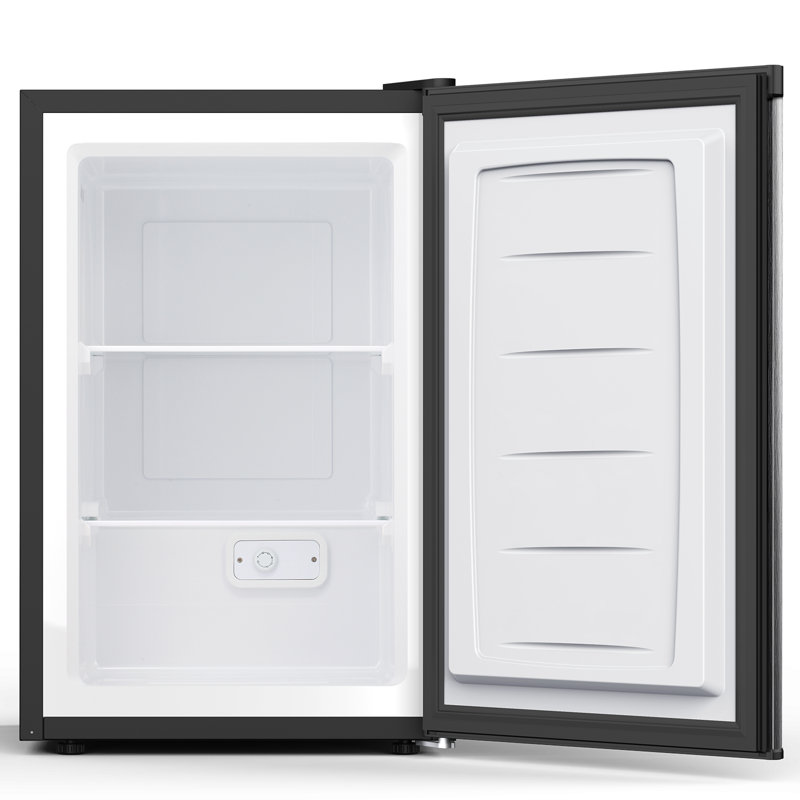 3 Cubic Feet Upright Freezer with Adjustable Temperature Controls, Silver