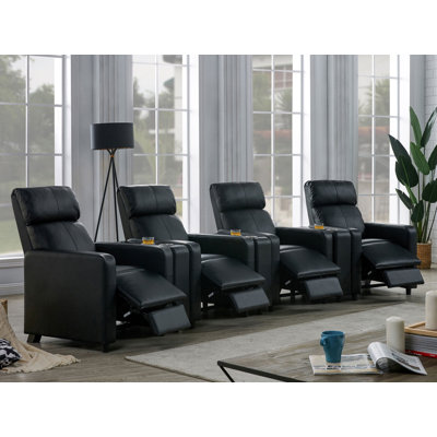 Ensemble de salon inclinable capitonné noir Kryton