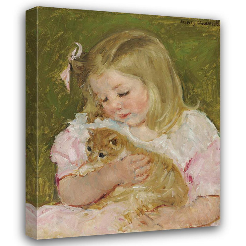 Sara Holding A Cat, 46" H x 36" W