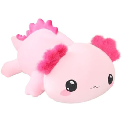 Peluche Axolotl lestée, peluche Axolotl lestée, peluche mignonne, cadeau de coussin rose pour enfants adultes 9,8 po, 0,8 lb