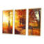 Autumnal Trees in Sunrays - 3 pièces, reproduction sur toile