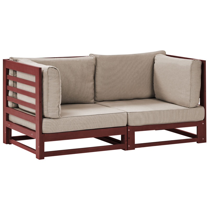 Kegan 150cm Wide Loveseat with Cushions, Mahogany Brown